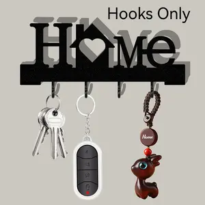 Wall-Mounted Key Holder Organizer, No-Drill Nano Glue Installation Design, Multi-Hook Storage for Entryway Living Room Keys Decor