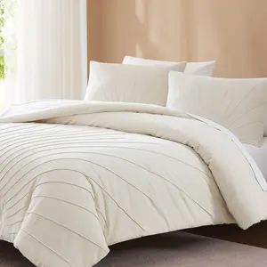 Lush Decor x Chuks Collins Solar Drift Velvet Comforter Set - 3-Piece Bedding with Pintuck Pleats & Cotton Backing for Cozy Warmth