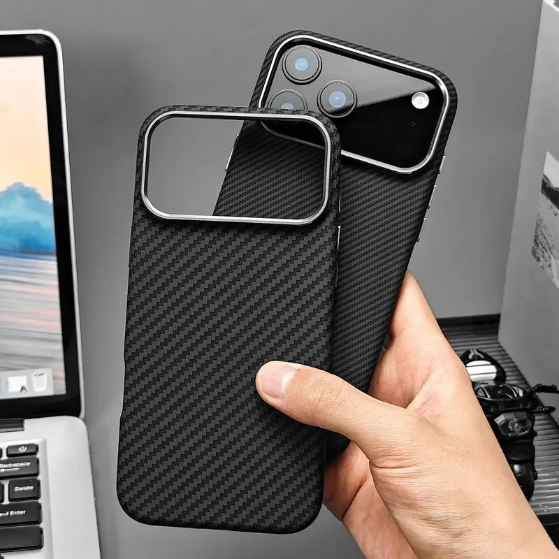 Kevlar Carbon Fiber MagSafe Smartphone Case - Kevlar Shock Guard, Shockproof Protection Electronic Accessory for iPhone 12-17 Series, Accessories