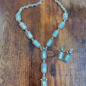 Western Ocean Jesper 2-Piece Rectangle Necklace & Earring Jewelry Set