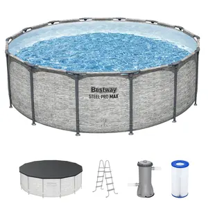 Bestway Steel Pro MAX Round Above Ground Swimming Pool with Pump & Cover