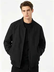 New for Autumn Men’s Flight Jacket — Stand Collar Zip Baseball Jacket, lightweight and windproof, a versatile everyday outerwear option suitable for both business casual and casual wear. summerwins
