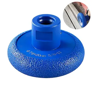 5/8"-11 Thread Diamond Ogee Edge Profiling Wheel, Vacuum Brazed Roman Edge Grinding Disc for Quartz, Marble & Granite, Professional Stone Edge Shaping Tool for Angle Grinder