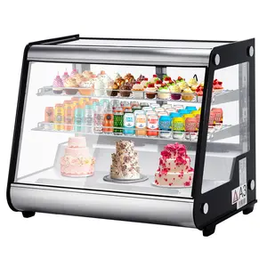 5.3 Cu. Ft. Commercial Display Refrigerator, Countertop Refrigerated Display Case with LED Lighting for Bakery, Cafe – 110V / 160W