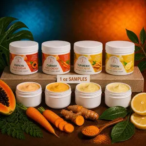 1oz  Face Brightening Cream Samples - Natural Carrot, Turmeric, Papaya, Lemon Formulation - for Radiant Skin Glow