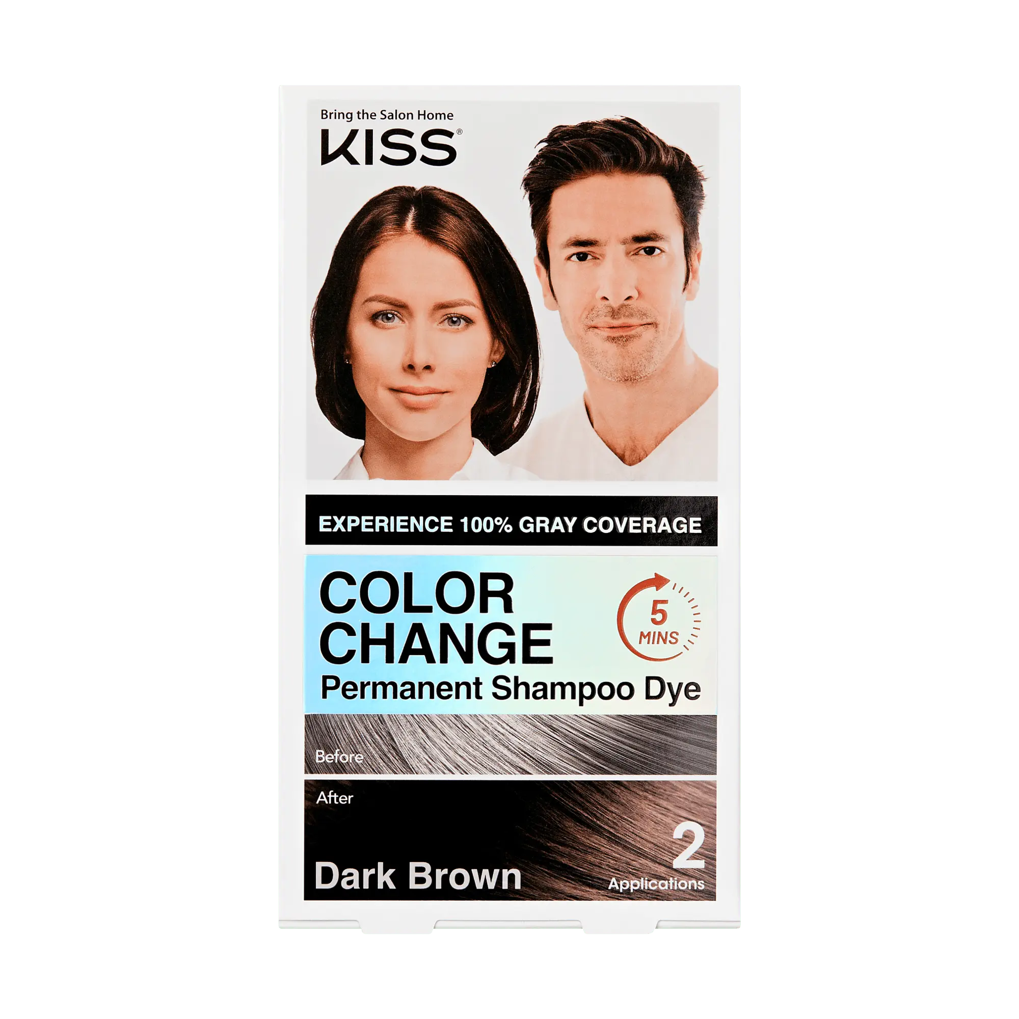 Kiss Color Change Permanent Shampoo Dye - Dark Brown Kiss Color Change Permanent Shampoo Dye - Dark Brown