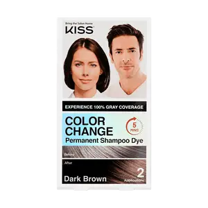 Kiss Color Change Permanent Shampoo Dye - Dark Brown
