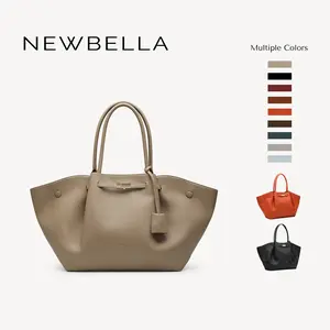 NEWBELLA Marella Collapsible Top Handle Tote Bag - Women's Elegant PU Leather Purse, Detachable Charm, Magnetic Closure, 23.6"x12.6"x5.5"x11", Mothers Day Gift, Mom Gift, Work Bags for Women, Summer Everyday Tote Bags