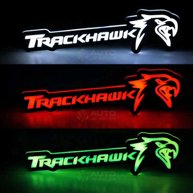 Jeep Trackhawk LED Grille Emblem Badge – RGB Flow Series | Bluetooth App Controlled (2018–2021)