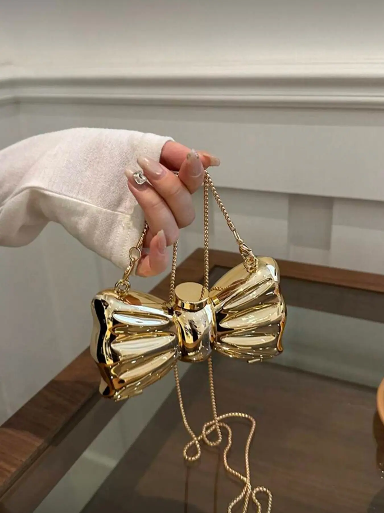Women s Bowknot Mini Party Bag Bow Shoulder Bags Chain Crossbody Wallet Wedding Date Clutch Purse Fashionable Crossbody Bag Fashion Handbag