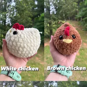 Hand Crocheted Large Chicken - White or Brown Chicken