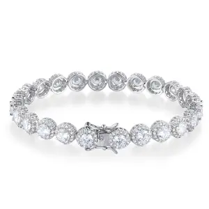 Tennis Bracelet Men's and Women's 18K Gold Plated D Color VVS Round Cut  Fashion Stack Bracelet Elegant and sophisticated Jewelry FathersDayGift TikTokShopBlackFriday