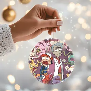 Christmas Ornaments Rick And Morty Game The Cronenbergs Monsters Attack Morty And Rick Holiday Gift For Friends Circle Tree