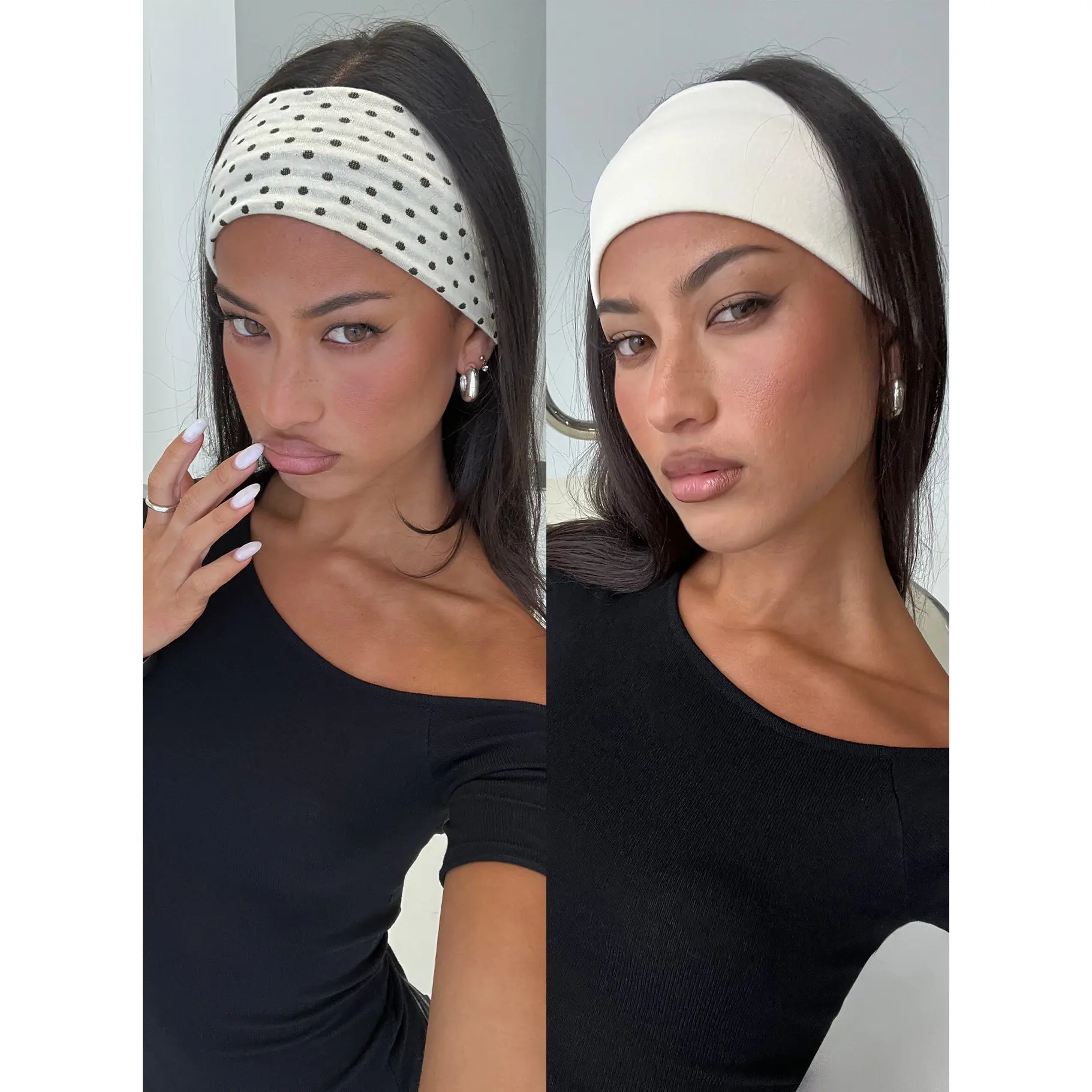 The Juney Headband Pack White Polka Dot