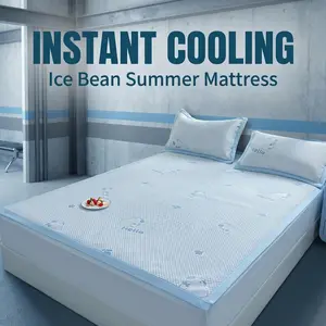 1pc Summer Bean Bag Ice Silk Mat Set, Three-Piece Cooling Bedding for Kids, Soft Air Conditioning Pad, Ideal for Hot Weather