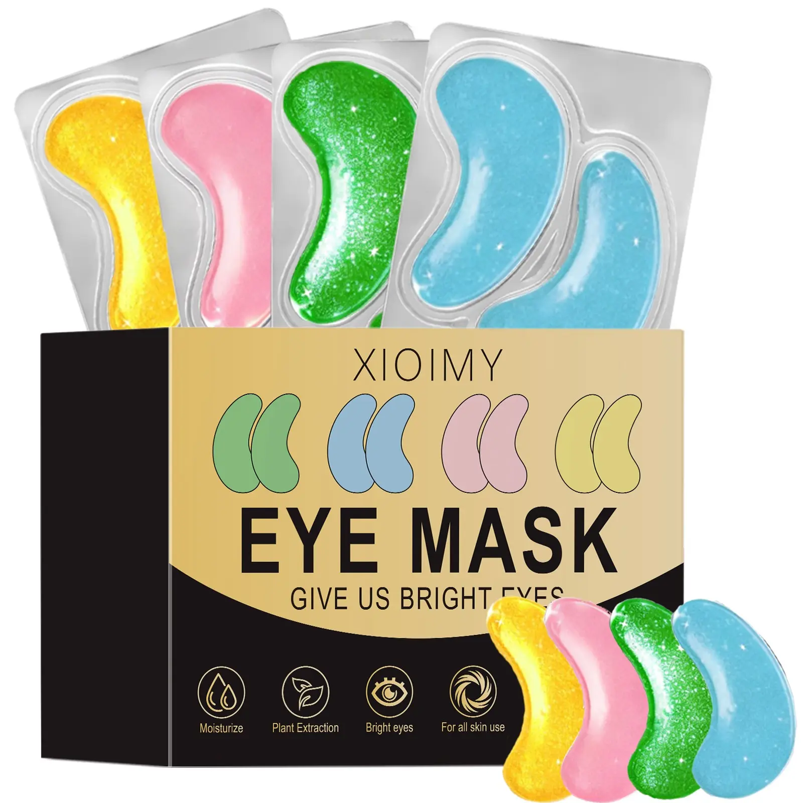 24pcs Collagen Eye Mask Set, Hydrogel Eye Patch, collagen eye patches, Collagen Eye Pads, 24k Caffeine Gel, Strong Hydration, Smooth Bright Skin, brightening eye masks, Brightens Dark Circles, Suitable for Dark Circles, Puffiness, All Skins