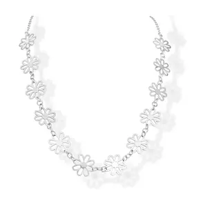 Steel by Design Floral Station Necklace