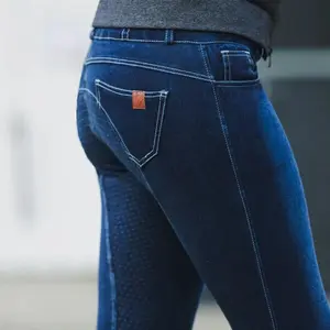Women's Horze Dark blue 'LIZA' DENIM FULL SEAT BREECHES