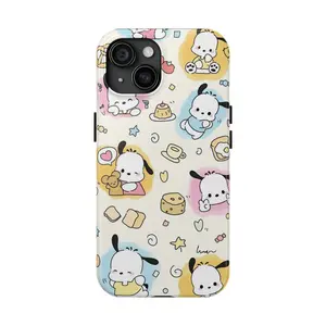 Pochacco Pattern Tough Phone Case for iPhone 16 15 14 13 12 11 Pro Plus Pro Max X XS XR