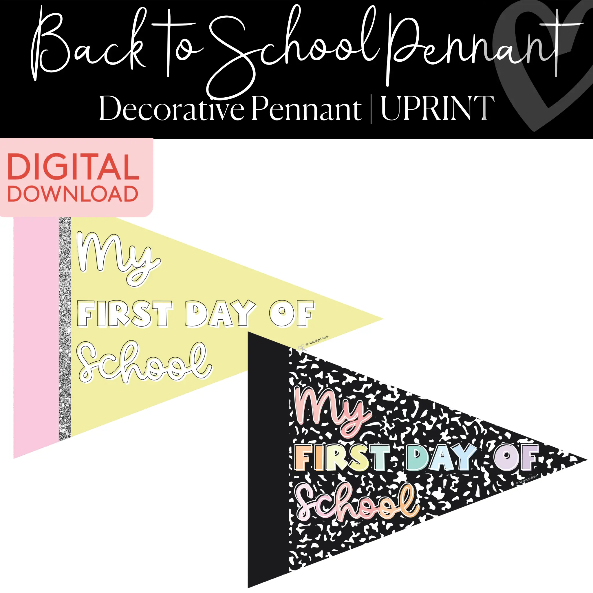 Printable Back to School Pennant Flag