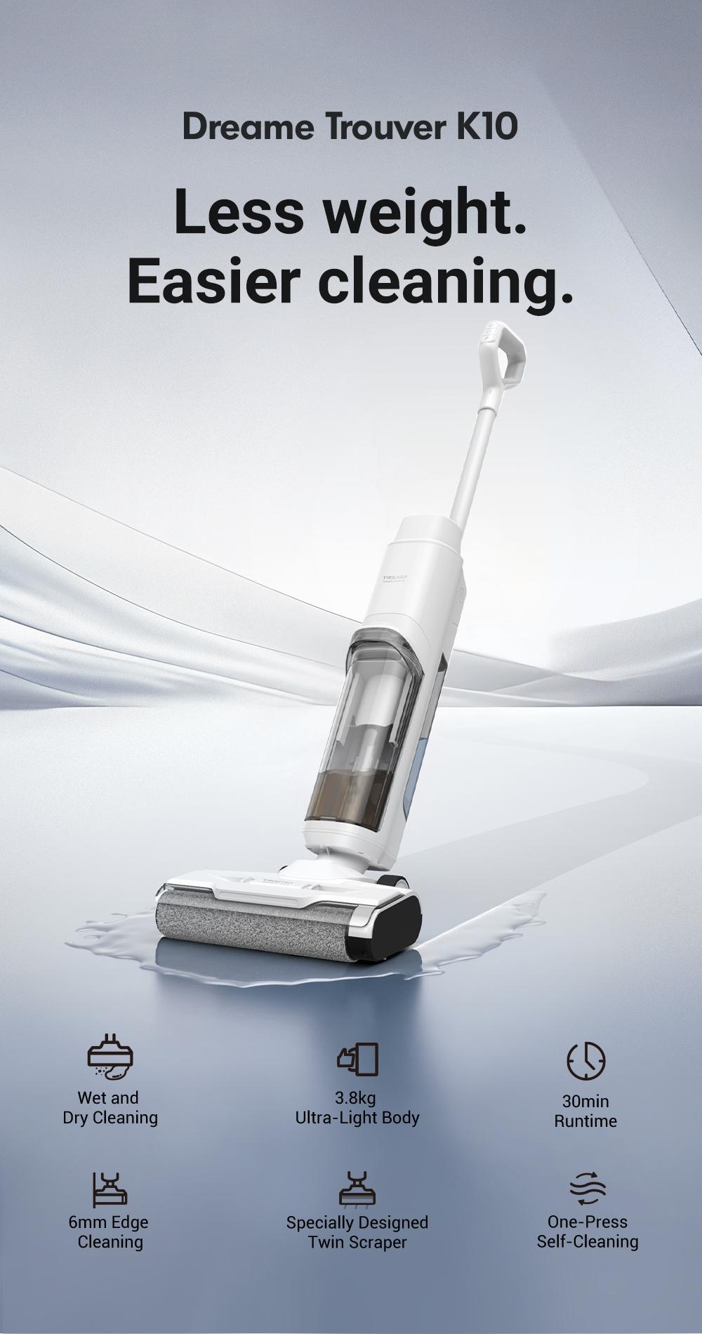 【LIVE】DREAME K10 Wet Dry Vacuum Cleaner, Smart Floor Cleaner Cordless Vacuum and Mop for Hard Floors, Cleans Itself, 540RPM Brush Darts through Dirt with Ease, Expressive Voice Prompts House Cleaning Gadgets Cleaning Machine