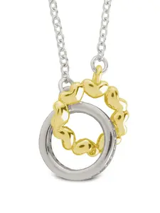 Sterling Silver Interlocking Heart Charm Necklace