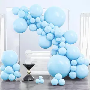 PartyWoo Baby Blue Balloons 100 pcs Different Sizes of 36 18 12 10 5 Inch Light Pastel Sky Aqua Blue Balloon Arch Kit Garland for Graduation Baby Shower Gender Reveal Party Decorations Blue-Q13