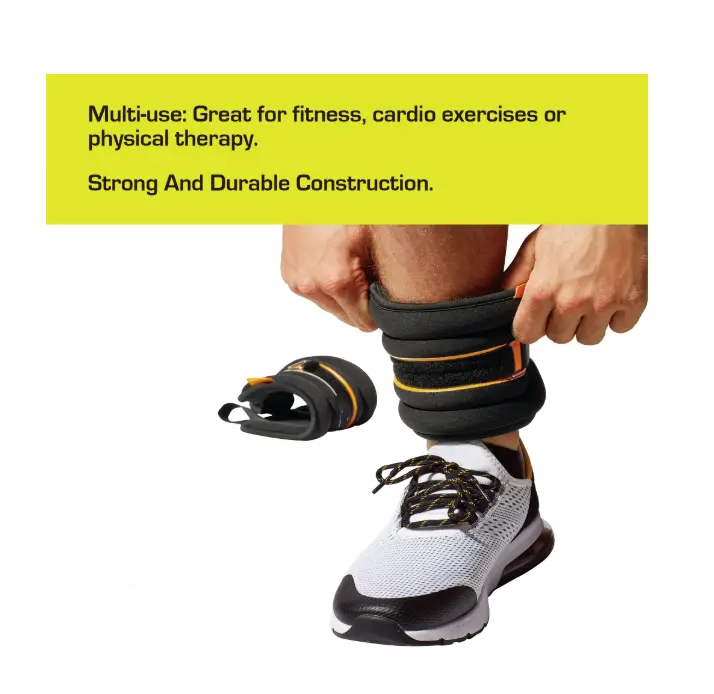 5lb Pair Ankle & Wrist Weights (2pcs, Each One is 2.5LBS), Adjustable Strap