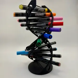 DNA Helix Marker & Pen Holder, 3D Printed Spiral Desk Organizer | Geeky Office Decor for Artists & Scientists