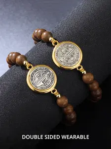 The Saint Benedict bracelet has adjustable drawstring and bead design, making it a simple and fashionable couple's woven bracelet. It is suitable for daily wear, vacation dates, and other occasions, and is also a surprising and exquisite small gift.