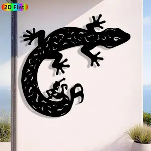 1pc Minimalist Gecko Metal Wall Art, Minimalist Gecko Statue Mural, Iron Craft, Perfect for Living Room, Garden, Zoo Corner Decor, Intricate Craftsmanship, Silhouette Wall Decor, Christmas Decor, Ideal Gift for Nature Lovers