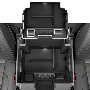 [Fits 22-26 Silverado & 24-26 Sierra]Center Console Organizer Compatible with 2022-2026 Chevy Silverado GMC Sierra 1500 24-26 2500 3500 Armrest Storage Organizer Tray Replacement for 2022-2026 Chevy Silverado Accessories
