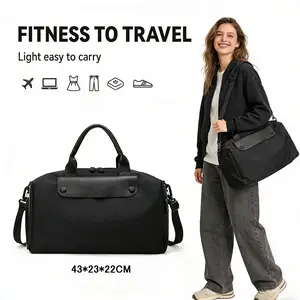 FIT Travel Duffel Bag Large Capacity Durable Waterproof Material Crossbody Handbag Built In Wet Dry Design Separate Shoe Compartment Gym Bag Multifunctional Duffle Bag For Men Women Travel Sports Camping Fitness Backpack 43x23x22CM