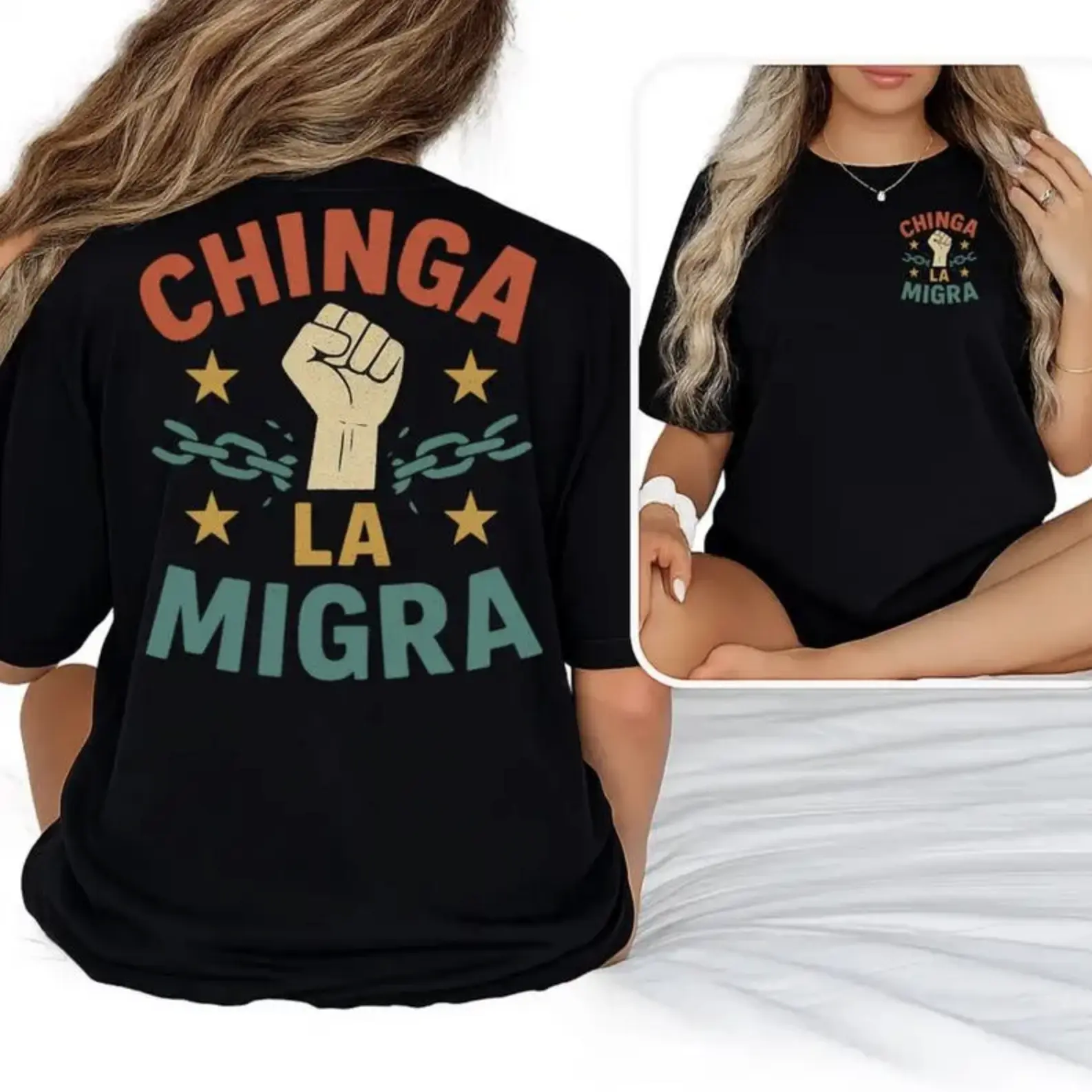 Chinga La Migra Shirt – Latinx Immigrant Rights Tee, Anti-ICE Political Protest Shirt, Pro-Migrant Empowerment Graphic Top, Bold Social Justice TShirt