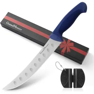 Knife for Meat Cutting, Curved Cimeter Knife 9 Inch Comfortable Handle, German High Carbon Stainless Blade, Knife for Home and Restaurant.