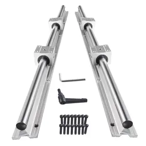 2Pcs SBR12-1000mm Linear Rail Guide + 4Pcs SBR12UU Square Type Slide Bearing Block for Fully Supported Linear Rail