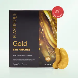 PLANTIFIQUE Under Eye Golden Patches - Under Eye Masks - Puffiness - Eye Bags Remover - Puffy Eye Treatment - Gold Under Eye Moisturizing Patch