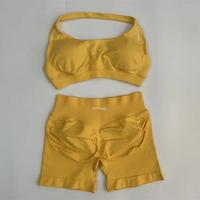 Yellow Shorts & Bra Set