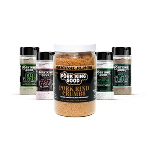 Pork King Good Feeling Crumby & Shook Bundle of Seasonings and Pork Rind Panko Crumbs (Zero Carbs, Gluten Free)