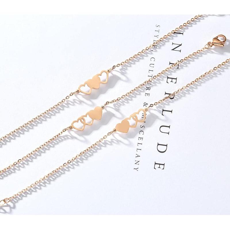 valentines gifts for gf 3 Sisters Bracelets Best Friends Necklace for 3 Set of 3 Heart Bracelets 3 BFF 3 Bestie Long Distance Friendship Gift