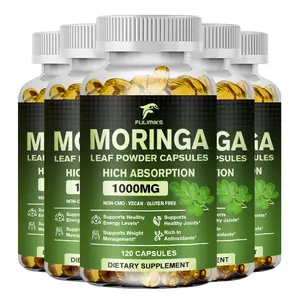 Pure Organic Moringa Oil Leaf Powder Capsules 1000mg, Immune System & Energy Booster - Vegetarian Supplements for Healthy Capsules