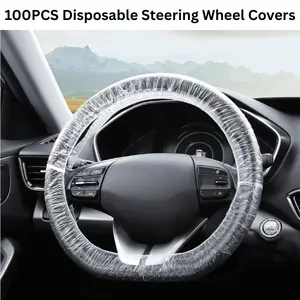 100PCS Disposable Steering Wheel Covers Elastic Durable PE Material Universal Car Protection Against Scratches Abrasion Easy Installation Car Accessories