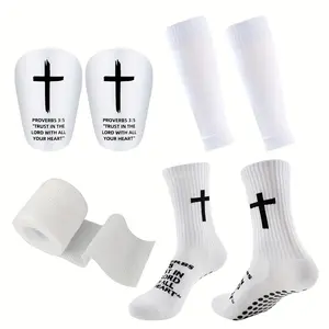 4Pcs /Pack Unisex Football Sports Socks, Comfortable Leg Sleeves, Sports Insoles, Athletic Bandages, Perfect for Outdoor Activities and Enthusiasts of Football and Basketball - 2025 New Thick and Durable Mini Trendy Football Equipment.