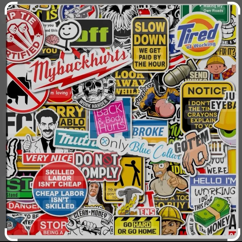 30 Piece Funny union Hard Hat Sticker Set