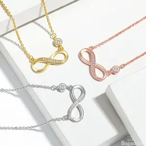 Infinity Symbol Necklace Eternal Love Moebius Loop Pendant Minimalist Dainty Gold Jewelry Gift for Women in Gold Rose Gold & Silver Options san lazaro pendant utah  permanent  jewelry anime cosplay Sterling Birthstone faux pearl cubic zirconia necklace