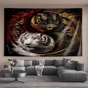Simple Tapestries Mighty Yin-Yang Tiger Cool Bedroom bedside wall covering tapestry