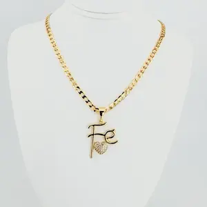 Faith Pendant with Cuban Chain - 22 Inches