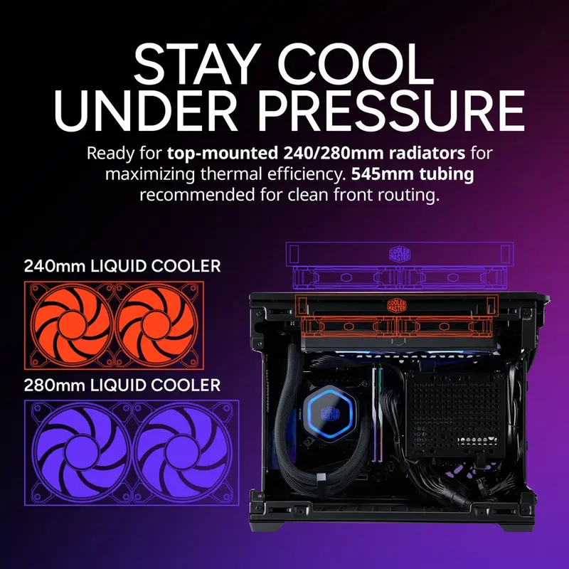 Cooler Master NR200P V3 Mini-ITX PC Case, Top-Mount 240mm|280mm