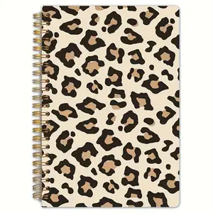 1 Spiral notebook with leopard print art cover, 5.5x8.3 inches, high-quality inner pages, exquisite learning and office supplies, the perfect gift for friends, exquisite learning and office supplies