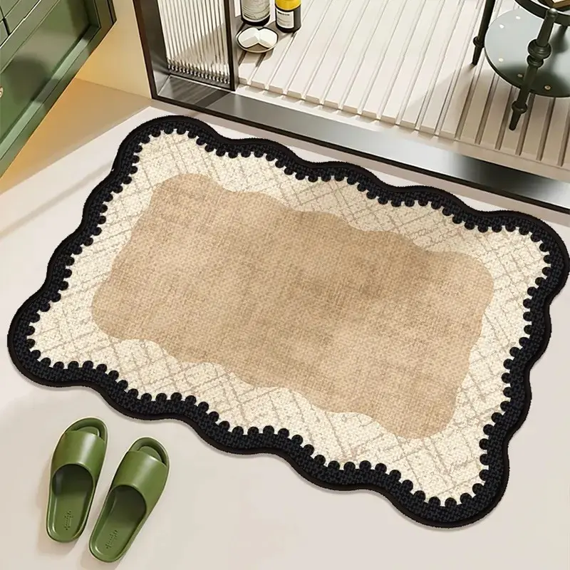 Imitation Hemp Bathroom Mat, Quick-Dry Waterproof Surface with Anti-Slip Bottom, Durable and Easy-to-Clean, Non Slip Mats, Suitable for Bathrooms, Doormats and Bathroom Rugs, Bathroom Drying Doormat, Bathroom Floor Mat